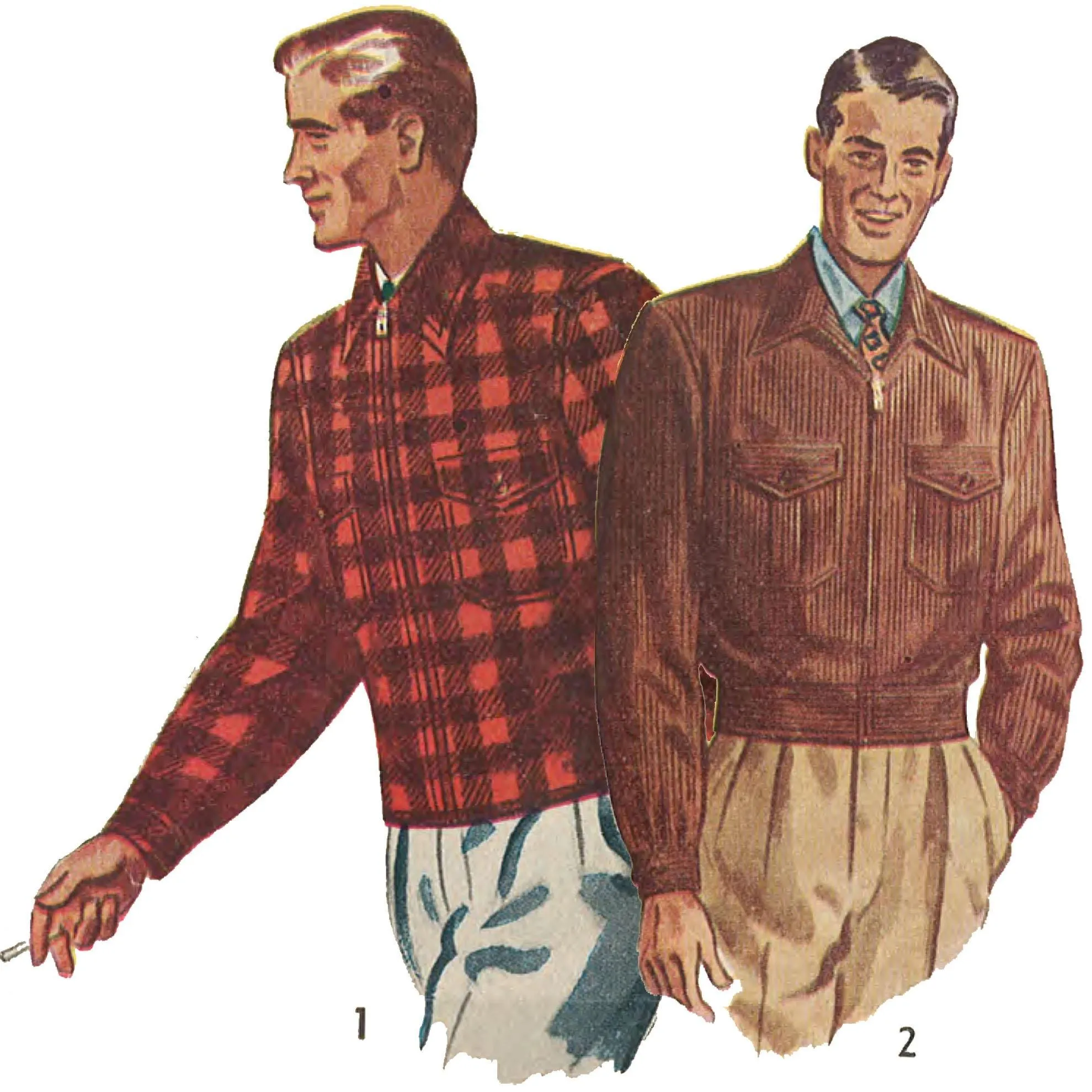 1940's Sewing Pattern: Men's Lumber Jacket, Bomber Jacket - Multi-sizes