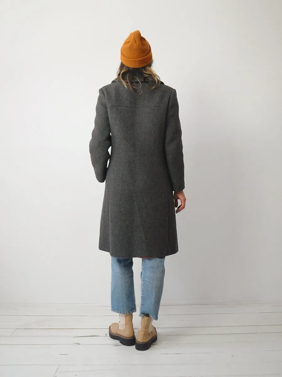 1960's Woven Gray Wool Peacoat