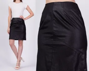 90s Black Mini Pencil Skirt - Extra Small, 24"