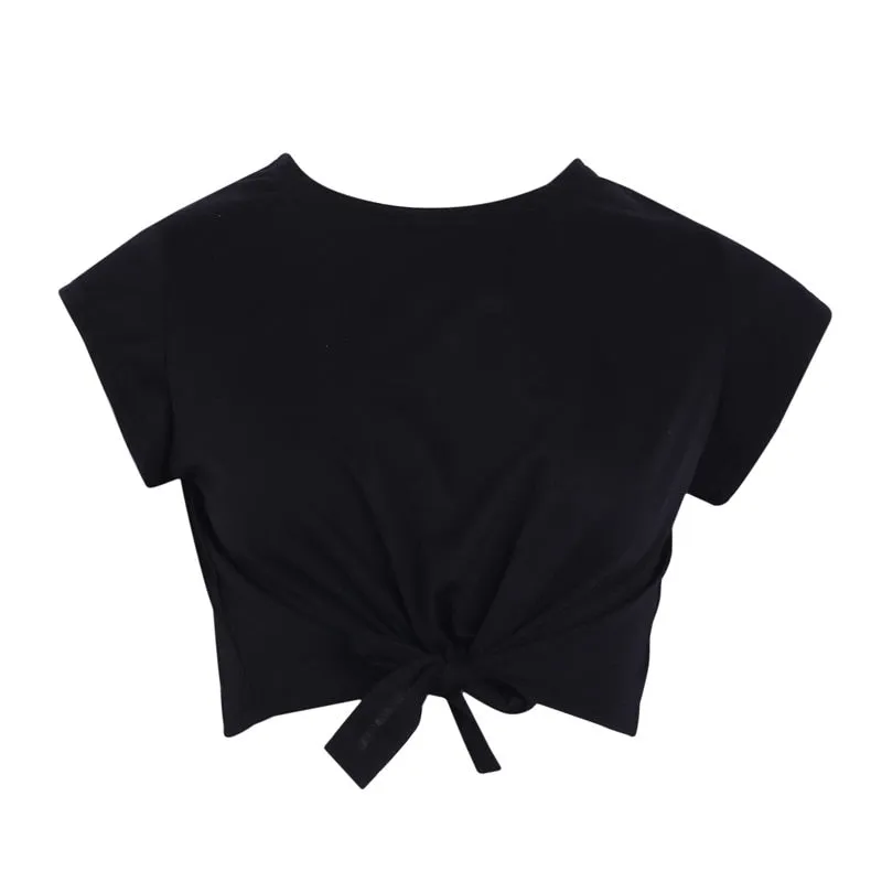 A&A Essentials Knotted Tie Front Crop Top