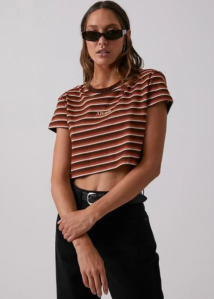 Afends Womens Golden Years - Wide Neck Cropped Tee