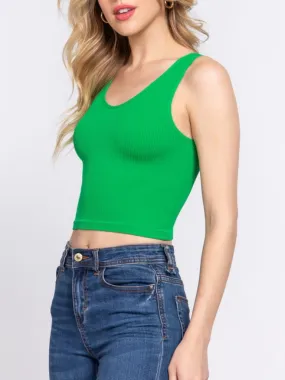 Amaya Reversible Seamless Crop Tank - Flash Green