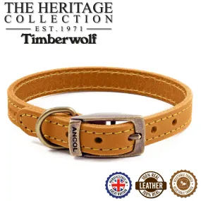 Ancol - Timberwolf Leather Collar - Mustard - Size 4