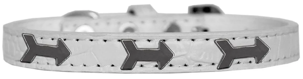 Arrows Widget Croc Dog Collar White Size 10