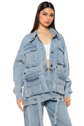 ASAP POCKET HI LO DENIM JACKET