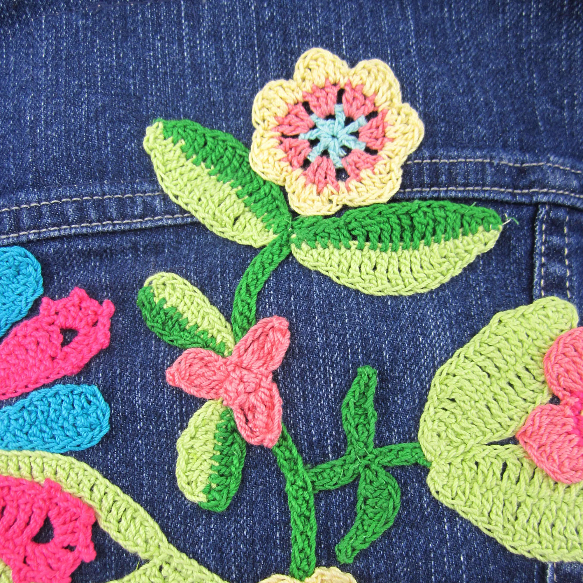 Aunt Lydia's Crochet Be-Flowered Denim Jacket