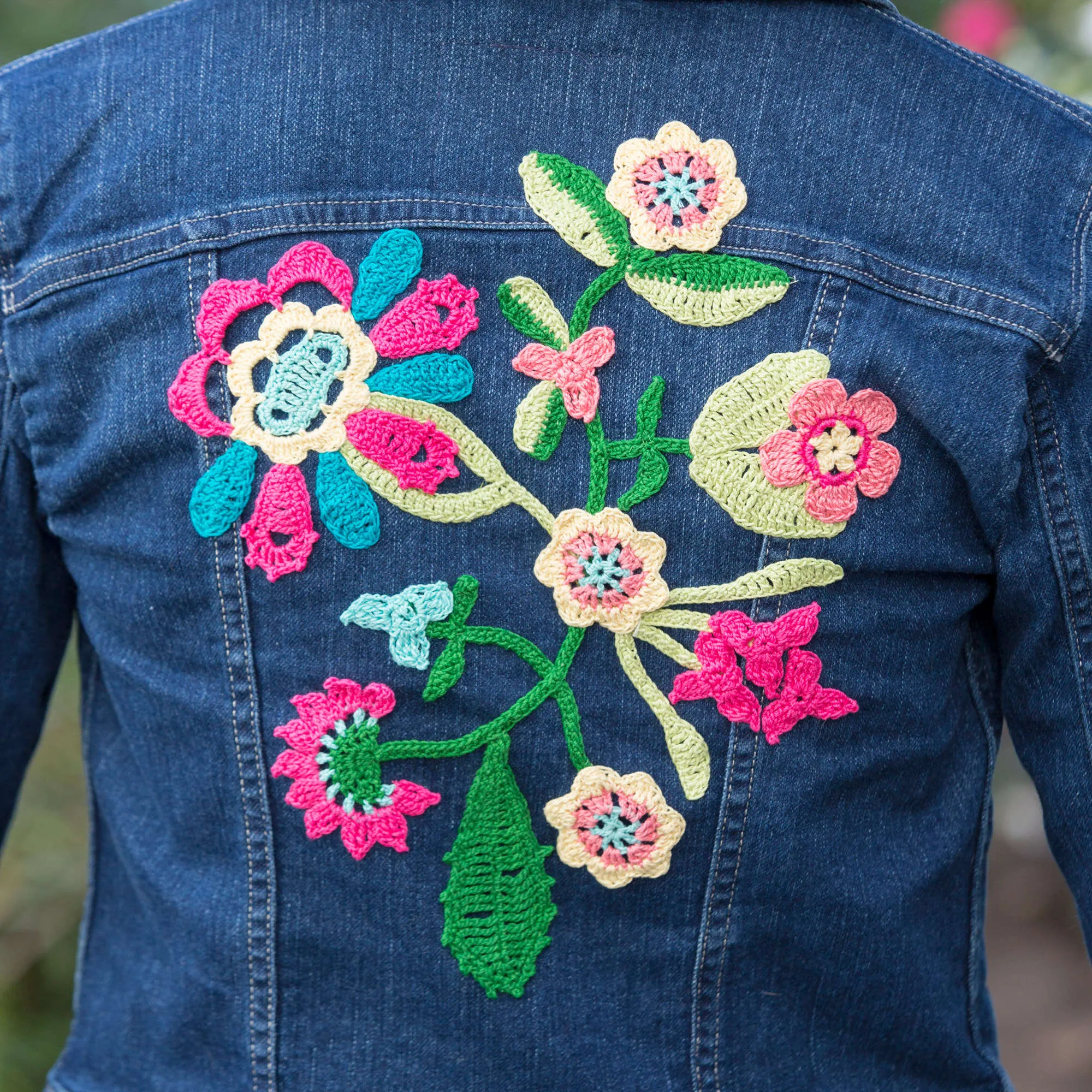 Aunt Lydia's Crochet Be-Flowered Denim Jacket