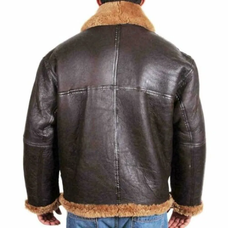 Aviator B3 Fur Leather Jacket For Men