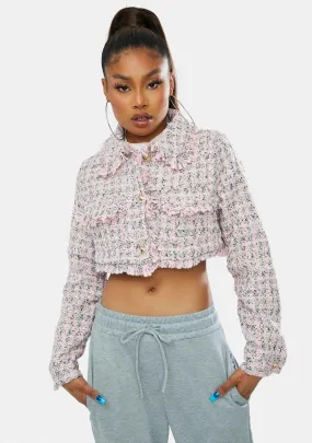 Be A Star Cropped Tweed Jacket