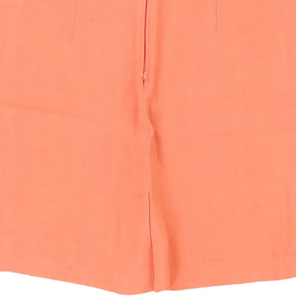 Benetton Mini Pencil Skirt - 26W UK 6 Orange Viscose