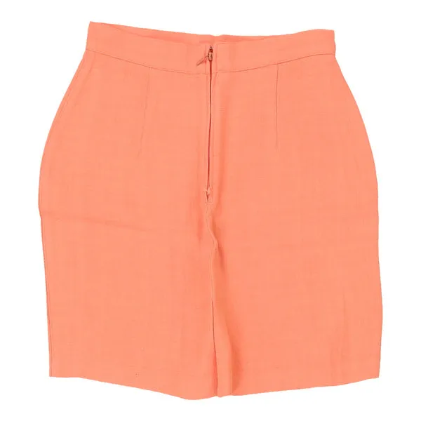 Benetton Mini Pencil Skirt - 26W UK 6 Orange Viscose