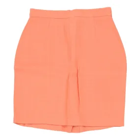 Benetton Mini Pencil Skirt - 26W UK 6 Orange Viscose