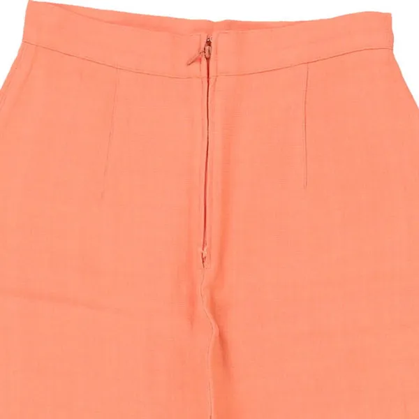 Benetton Mini Pencil Skirt - 26W UK 6 Orange Viscose