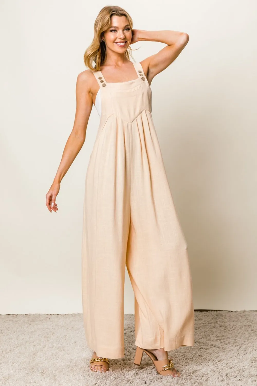 BiBi Textured Wide Leg Jumpsuit