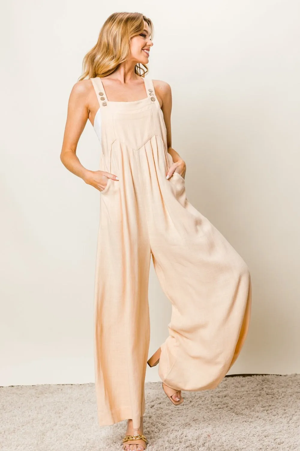 BiBi Textured Wide Leg Jumpsuit