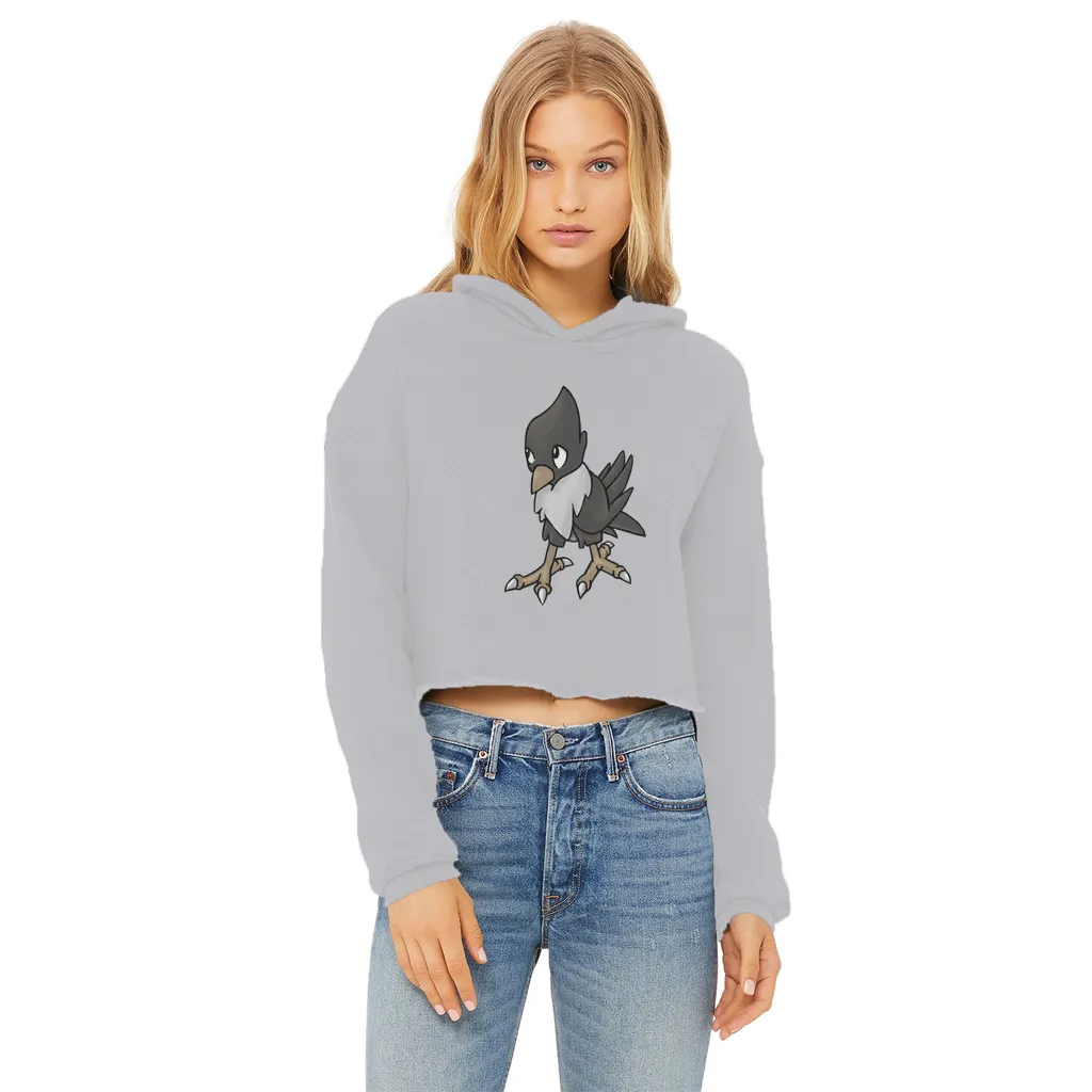 BiChip Ladies Cropped Raw Edge Hoodie