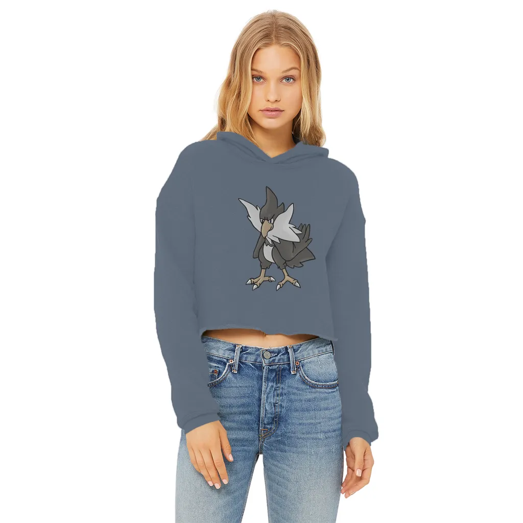 BiChipla Ladies Cropped Raw Edge Hoodie