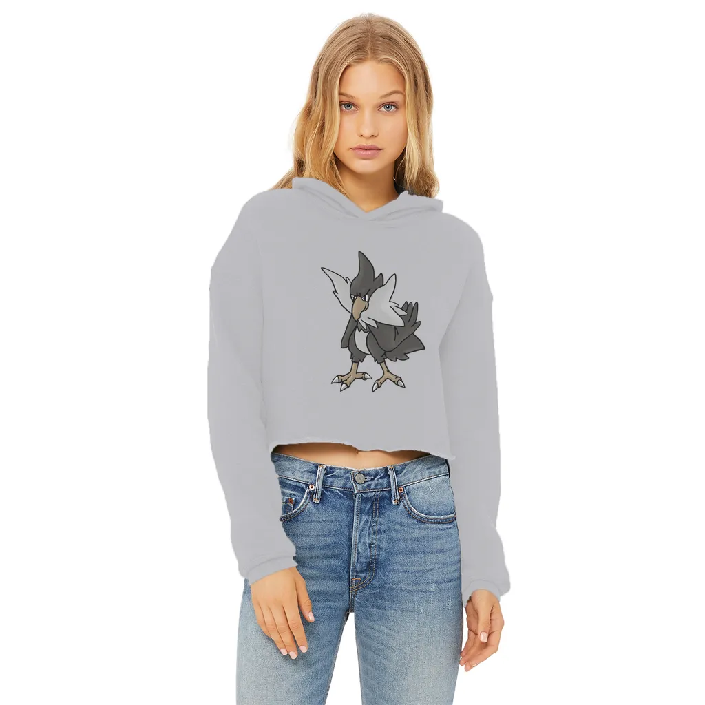 BiChipla Ladies Cropped Raw Edge Hoodie