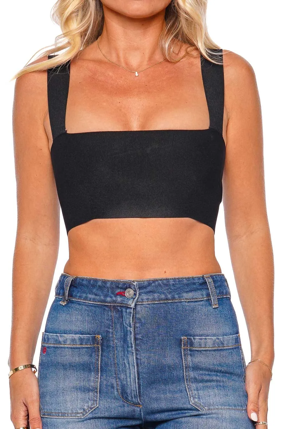 Black Bandeau Cropped Top