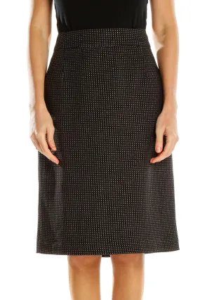 Black Dotted Pencil Skirt