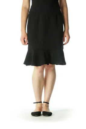 Black Flared Pencil Skirt