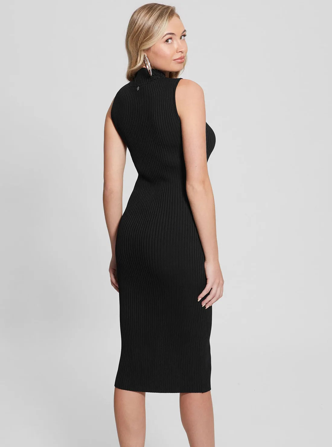 Black Louise Knit Midi Dress