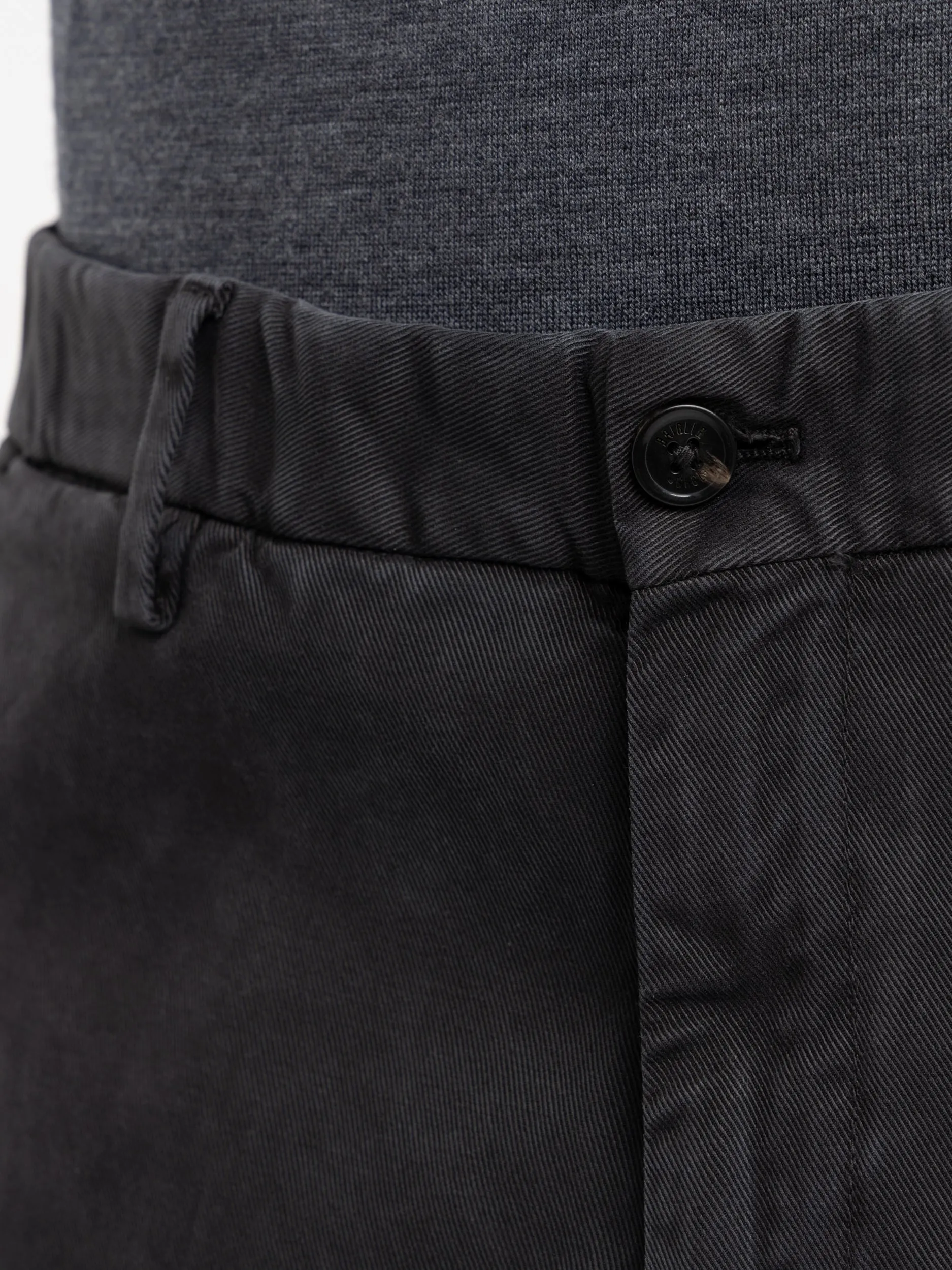 Black Twill Cotton Blend Chinos