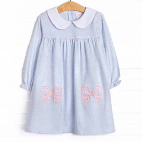 Brookhaven Bows Applique Dress, Blue