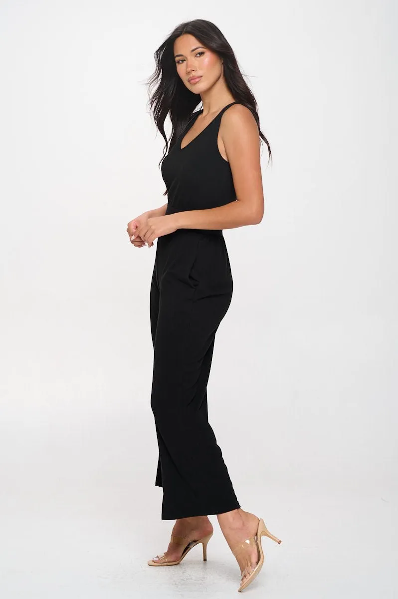 Brooklyn Ribbed V-Neck Tank Jumpsuit