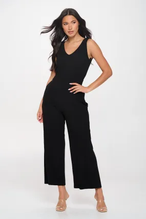 Brooklyn Ribbed V-Neck Tank Jumpsuit