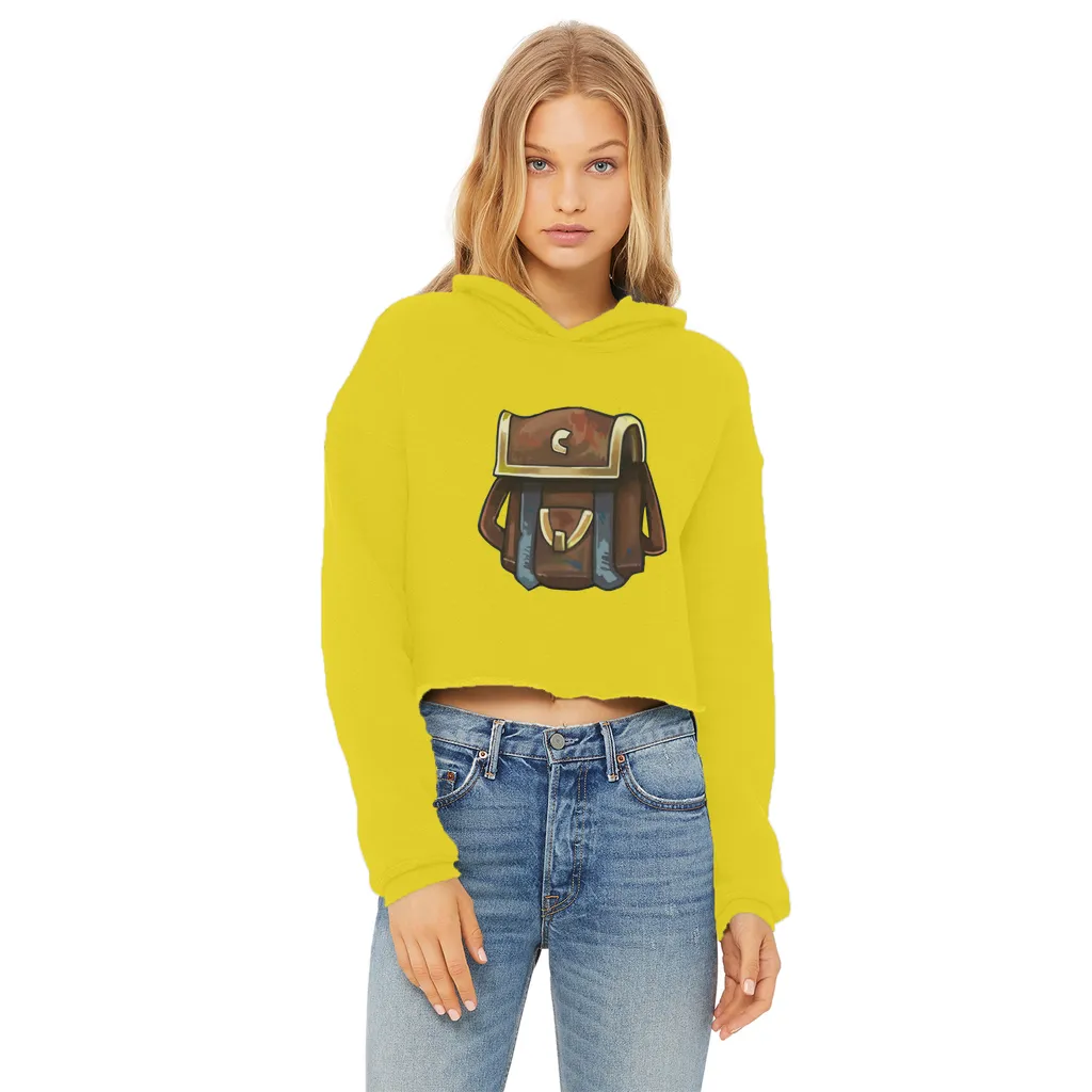 Brown Bag Ladies Cropped Raw Edge Hoodie