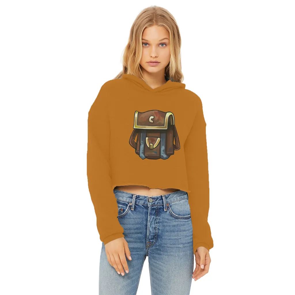 Brown Bag Ladies Cropped Raw Edge Hoodie