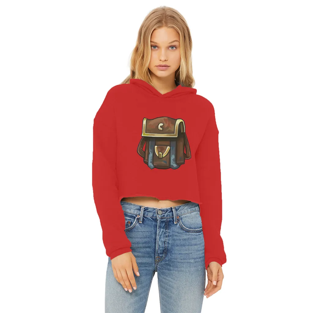 Brown Bag Ladies Cropped Raw Edge Hoodie