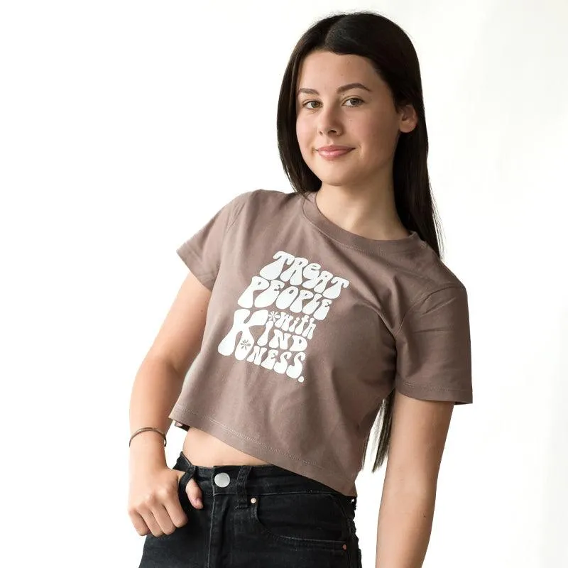 Brown Cropped Kindness Tee