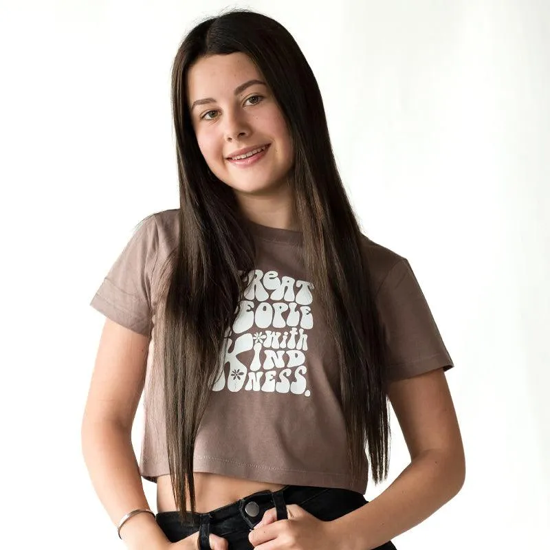 Brown Cropped Kindness Tee