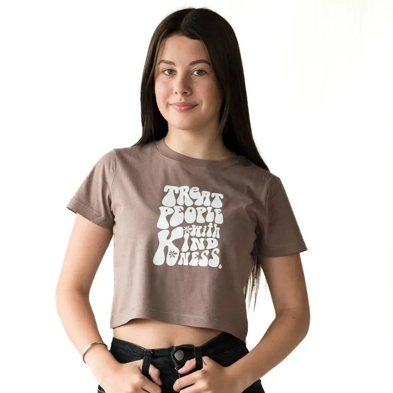 Brown Cropped Kindness Tee