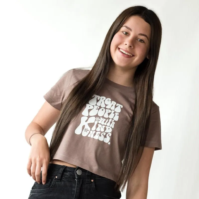 Brown Cropped Kindness Tee