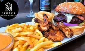 Buffalo Wings & Gourmet Burger Combo with Sides for 2