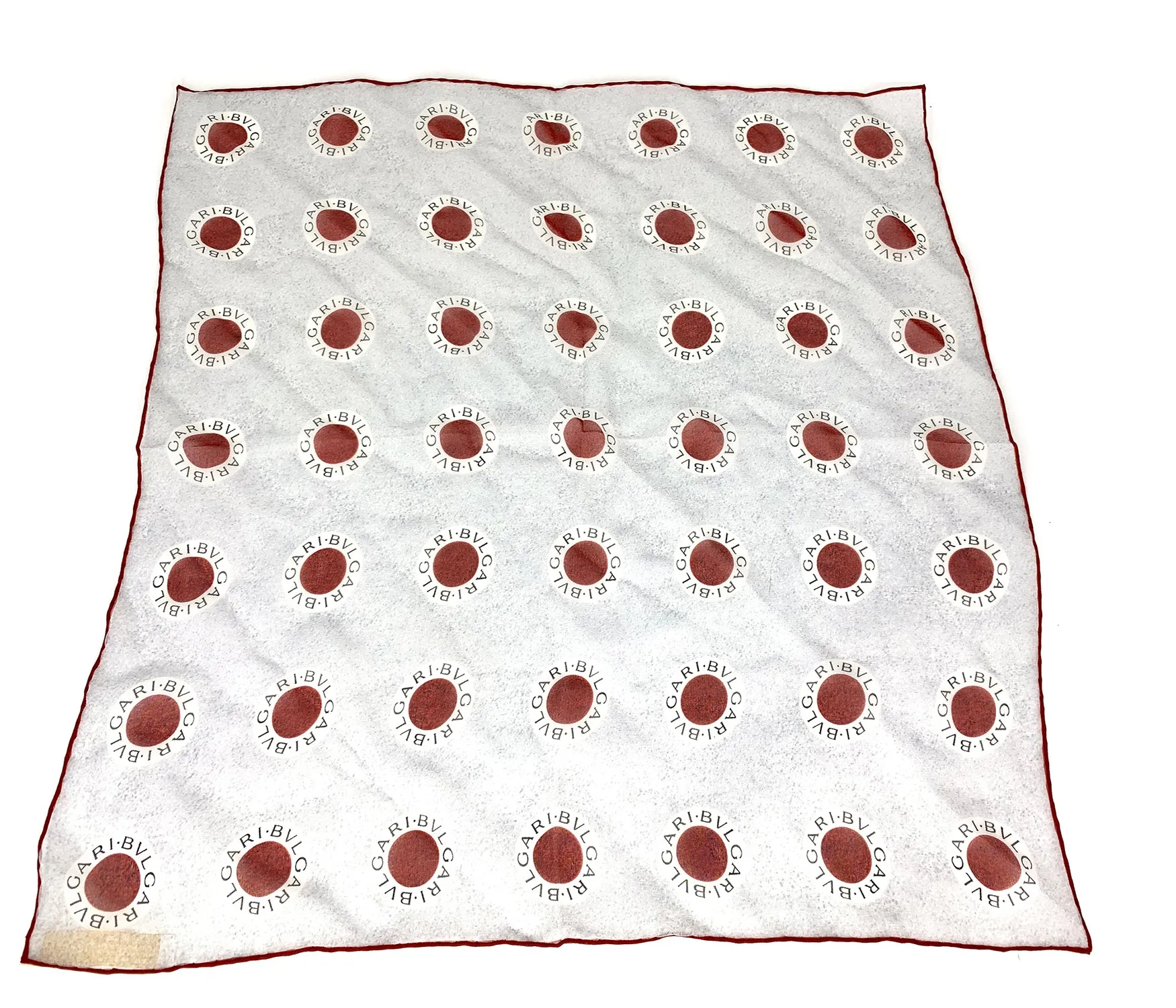 BVLGARI RED DOT Logo Silk Scarf/Wrap