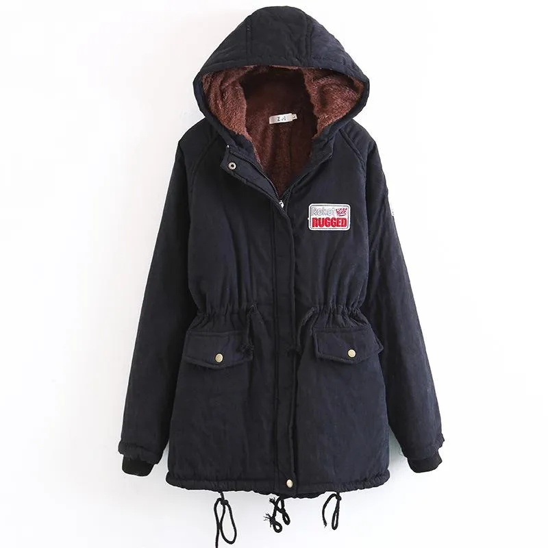 Candy Color Women Warm Hooded Oversized Parka Jacket Coat