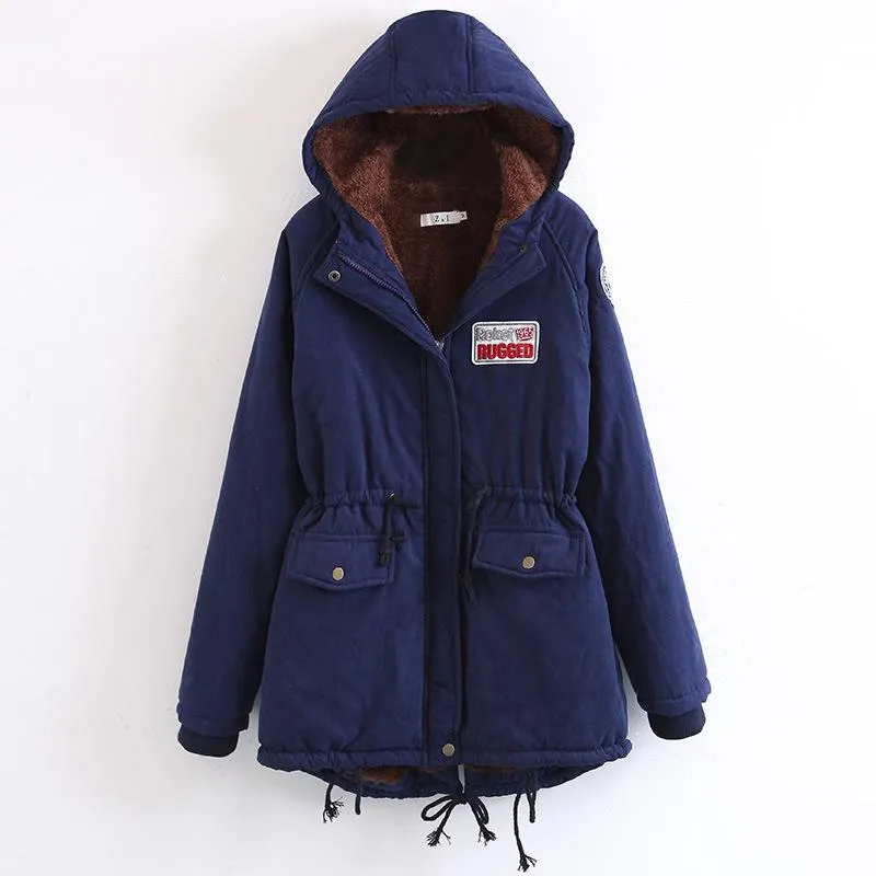 Candy Color Women Warm Hooded Oversized Parka Jacket Coat