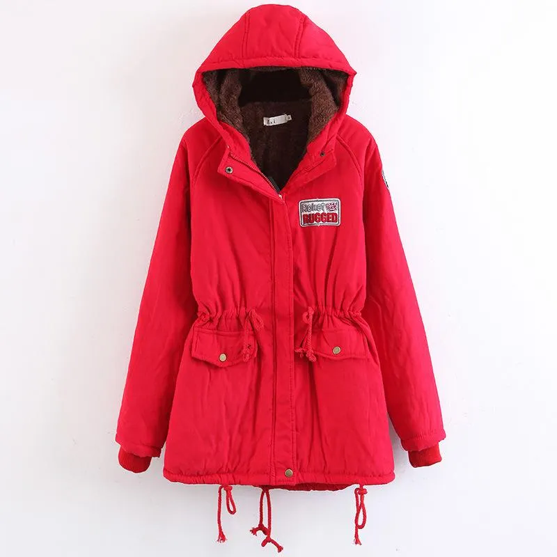 Candy Color Women Warm Hooded Oversized Parka Jacket Coat