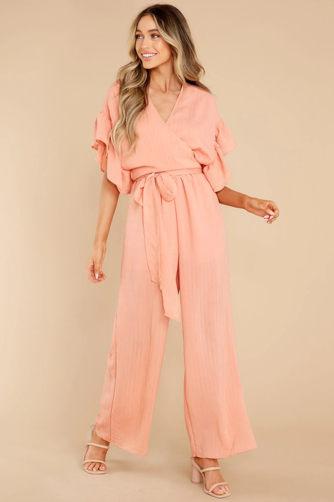 Change Your Destiny Peach Jumpsuit