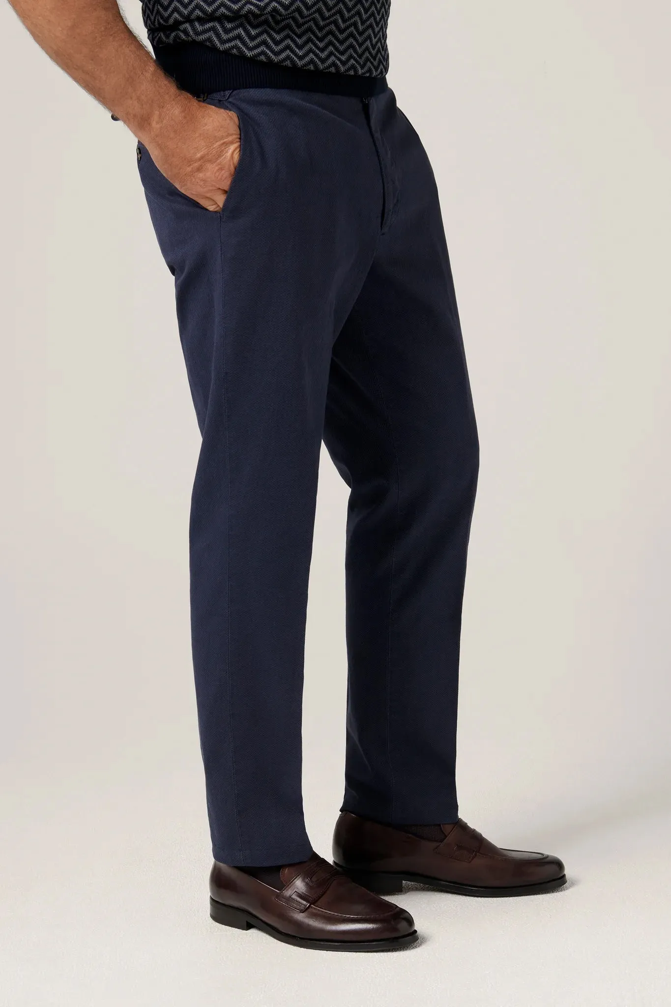 Christian Kimber Italian Melange Chino - Navy