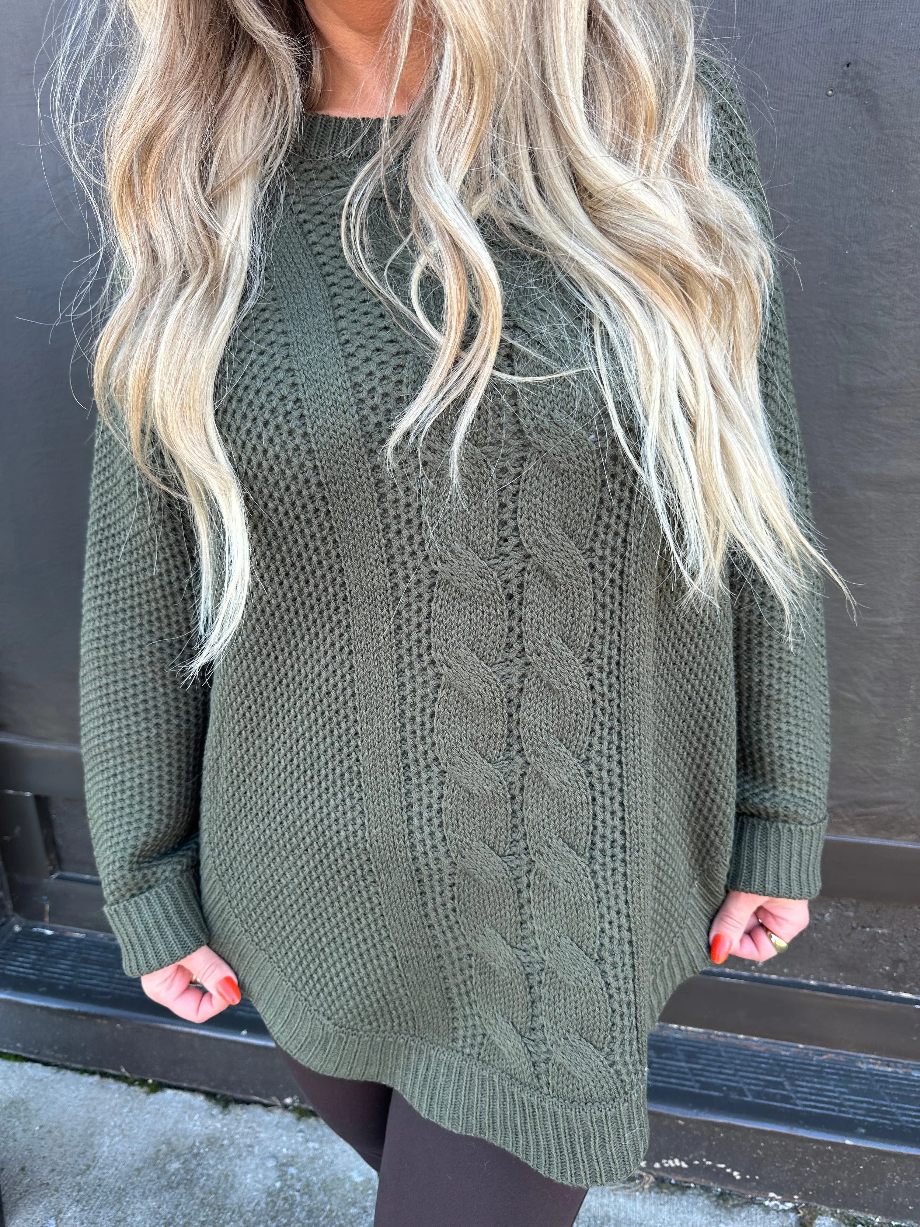 Chunky Knit Sweater Olive