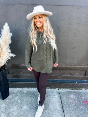 Chunky Knit Sweater Olive