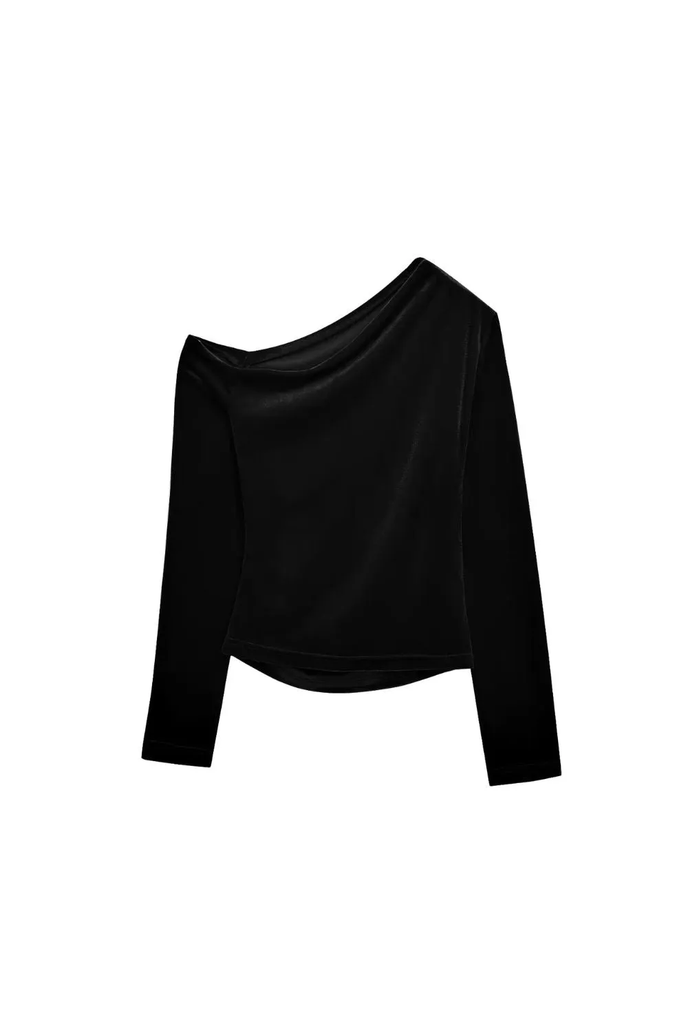 'Claire' Asymmetric Pleated Velvet Top (2 color)