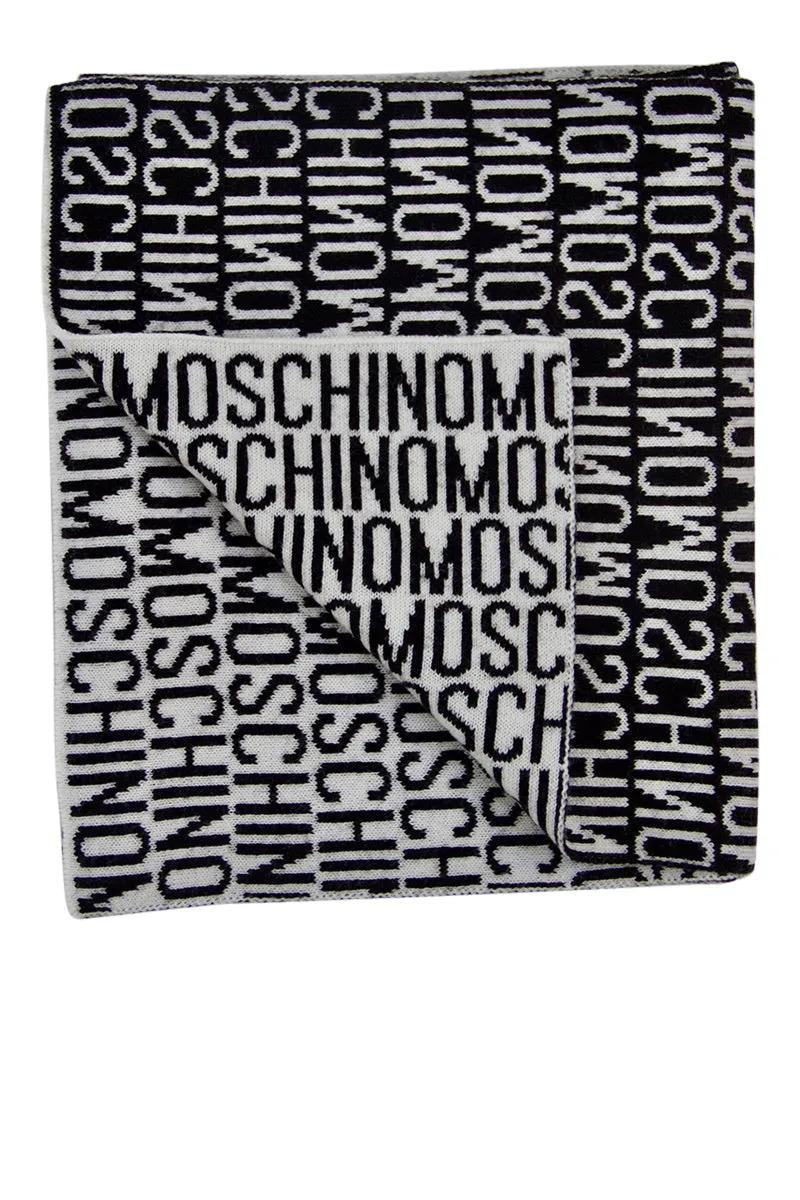 Classic scarf in black and white by Moschino