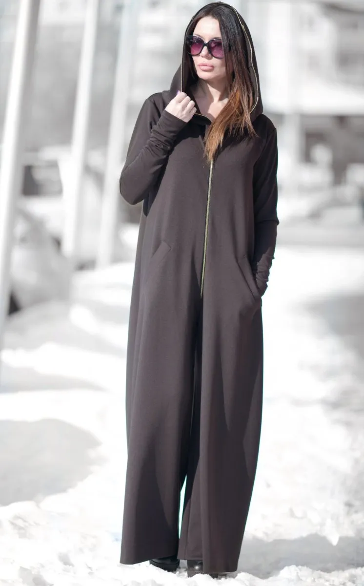 Cotton Maxi Hooded Jumpsuit EVIAN