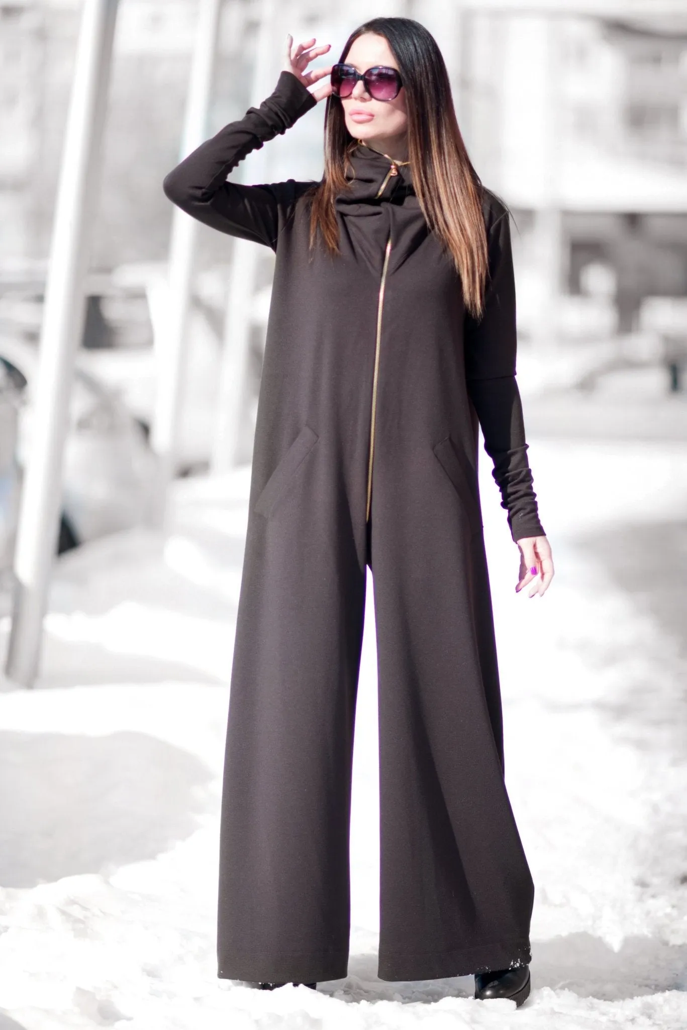 Cotton Maxi Hooded Jumpsuit EVIAN